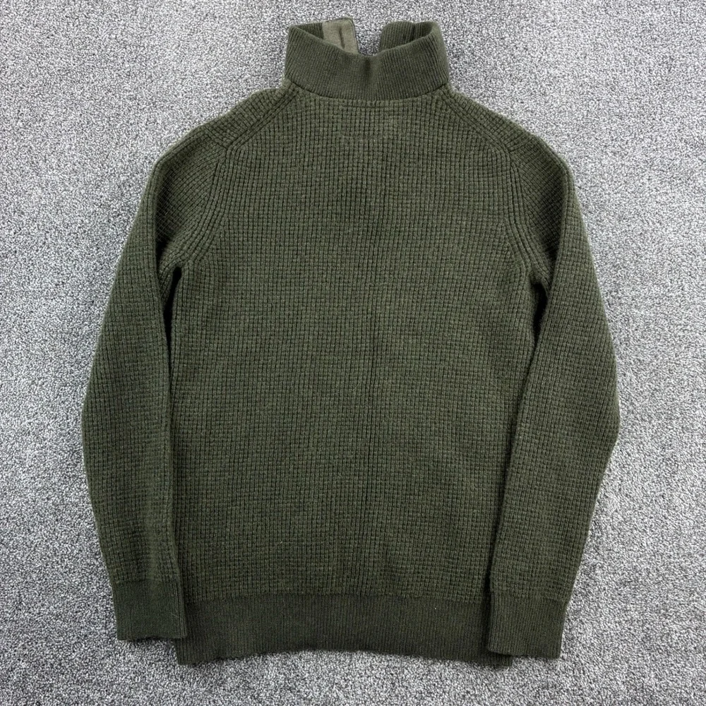 Banana Republic Heritage Sweater Mens XL Tall Green Merino Wool Waffle Knit